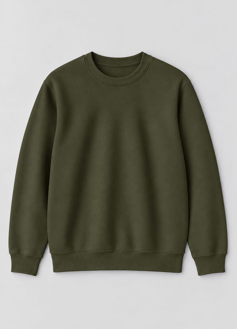 GS Signature Essential Fleece Sweatshirt – Olive Green