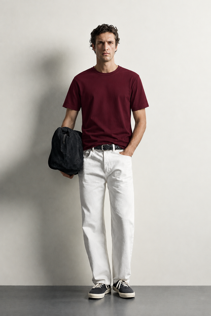 GS Signature Essential Cotton T-Shirt Maroon