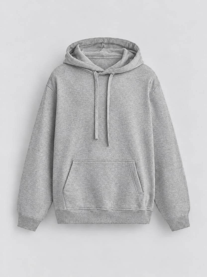 Classic Essential Fleece Hoodie – Heather Grey
