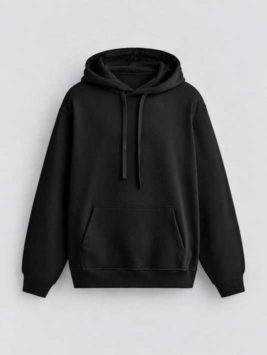 Classic Essential Fleece Hoodie – Black