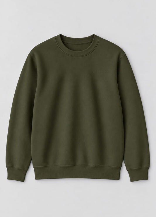 Essential Fleece Sweatshirt – Olive Green